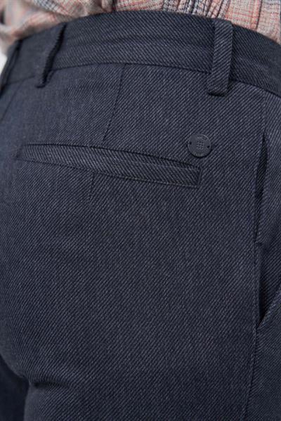 Koyu Lacivert Pamuklu Yandan Cepli Casual Slim Fit Chino Pantolon 1003245162