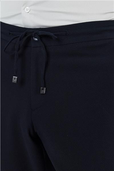Koyu Lacivert Esnek Lastikli Yandan Cepli Casual Comfort Fit Jogger Pantolon 1003250210