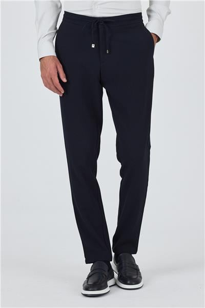 Koyu Lacivert Esnek Lastikli Yandan Cepli Casual Comfort Fit Jogger Pantolon 1003250210