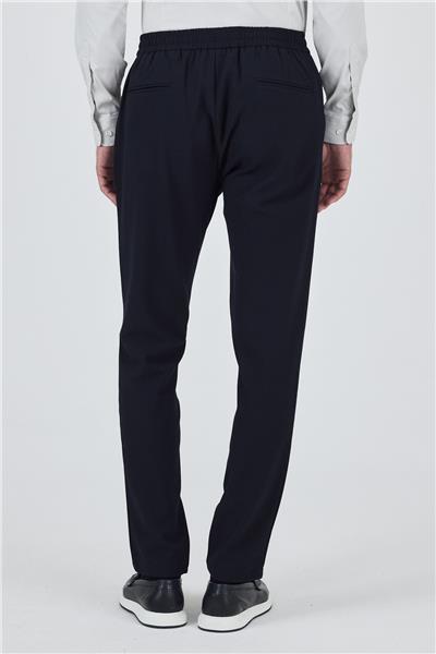 Koyu Lacivert Esnek Lastikli Yandan Cepli Casual Comfort Fit Jogger Pantolon 1003250210