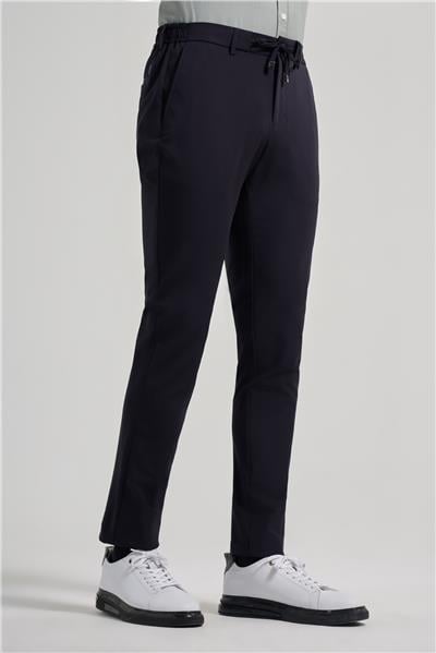 Koyu Lacivert Esnek Yandan Cepli Casual Slim Fit Jogger Pantolon 1003250118