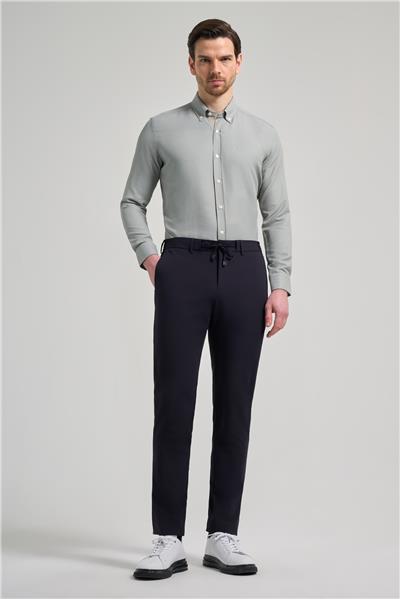 Koyu Lacivert Esnek Yandan Cepli Casual Slim Fit Jogger Pantolon 1003250118