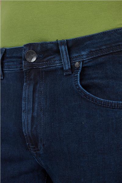 Koyu Lacivert Gabardin 5 Cep Düz Paça Casual Slim Fit Pamuklu Denim Pantolon 1023250151
