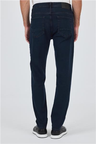 Koyu Lacivert Gabardin 5 Cep Düz Paça Casual Slim Fit Pamuklu Denim Pantolon 1023250154