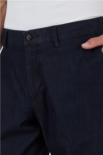 Lacivert Gabardin Yan Cep Düz Paça Casual Comfort Fit Pamuklu Chino Pantolon 1003250211