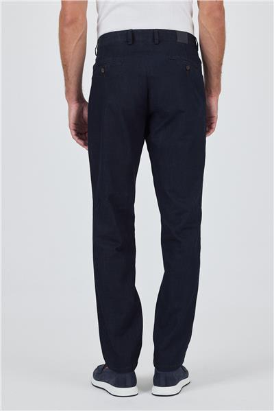 Lacivert Gabardin Yan Cep Düz Paça Casual Comfort Fit Pamuklu Chino Pantolon 1003250211