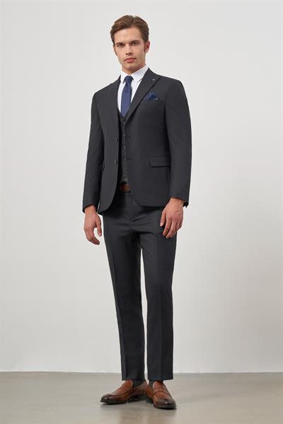 Kılıç Yaka Yelekli 6 Drop Slim Fit Classic Takım Elbise 1001245155
