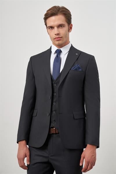 Kılıç Yaka Yelekli 6 Drop Slim Fit Classic Takım Elbise 1001245155
