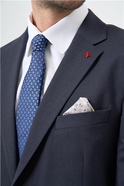 Koyu Lacivert Mono Yaka 4 Drop Comfort Fit Classic Takım Elbise 1001245168