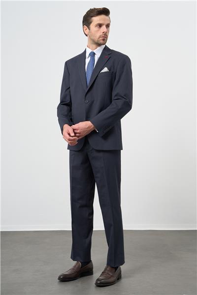 Koyu Lacivert Mono Yaka 4 Drop Comfort Fit Classic Takım Elbise 1001245168