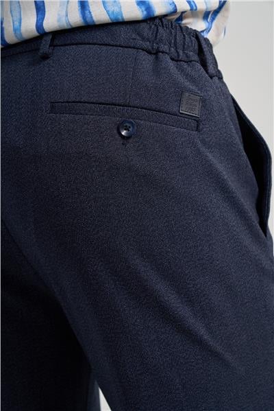 Koyu Lacivert Kendinden Desenli Yan Cep Slim Fit Jogger Pantolon 1003250161