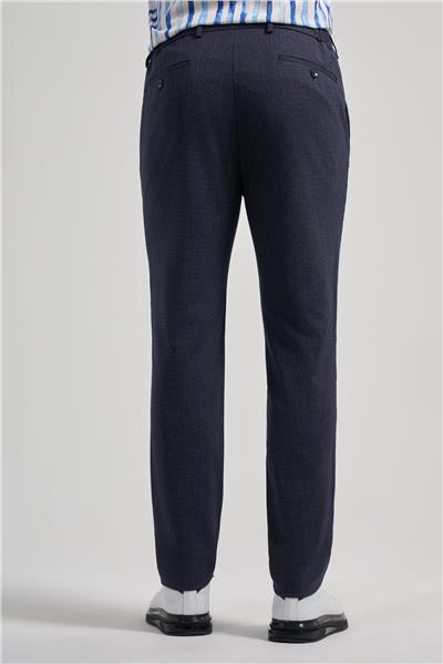 Koyu Lacivert Kendinden Desenli Yan Cep Slim Fit Jogger Pantolon 1003250161