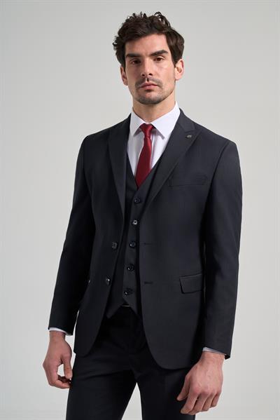 Kılıç Yaka Çizgili Desen 2 Düğme Classic Esnek Slim Fit Takım Elbise 1001250158