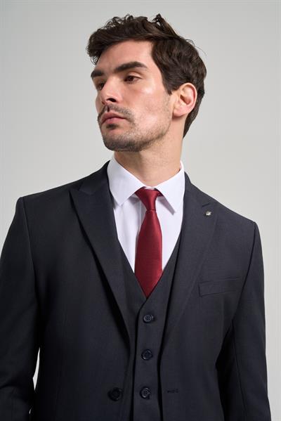 Kılıç Yaka Çizgili Desen 2 Düğme Classic Esnek Slim Fit Takım Elbise 1001250158