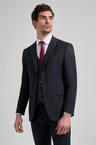 Kılıç Yaka Çizgili Desen 2 Düğme Classic Esnek Slim Fit Takım Elbise 1001250158