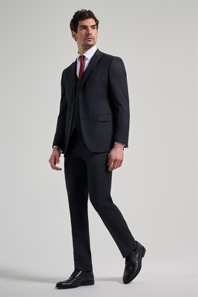 Kılıç Yaka Çizgili Desen 2 Düğme Classic Esnek Slim Fit Takım Elbise 1001250158