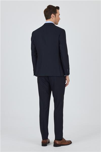 Koyu Lacivert Kılıç Yaka Düz Kruvaze Classic Esnek Slim Fit Takım Elbise 1001250172