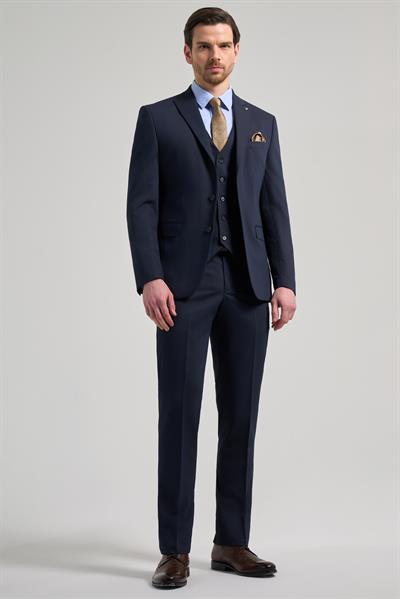 Kılıç Yaka Kendinden Desenli 2 Düğme Classic Esnek Slim Fit Takım Elbise 1001250156
