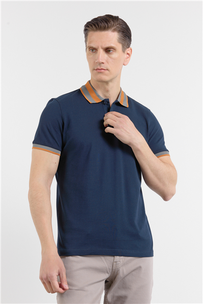 Kısa Kol Düz Pike Polo Yaka Cepsiz Pamuk Casual Slim Fit Tişört 1011250103