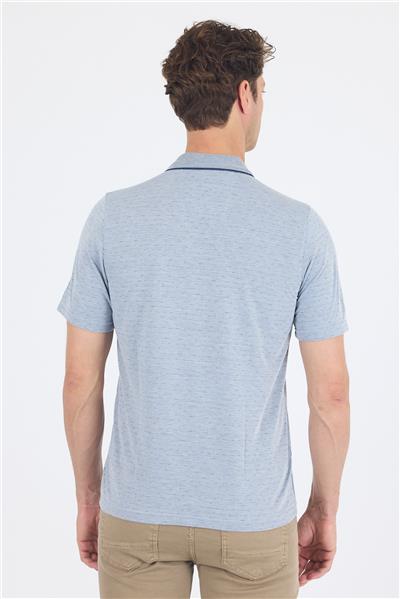 Koyu Lacivert Kısa Kol Polo Yaka Cepli Classic Standart Beden Tişört 1011250172