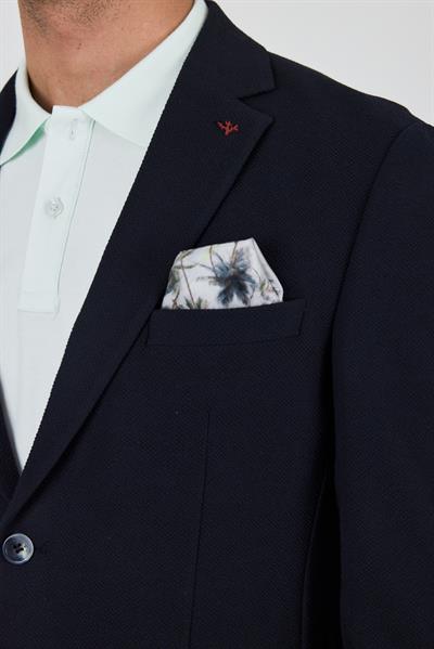 Lacivert Mono Yaka Düz 2 Düğme Casual Esnek Slim Fit Ceket 1002250123