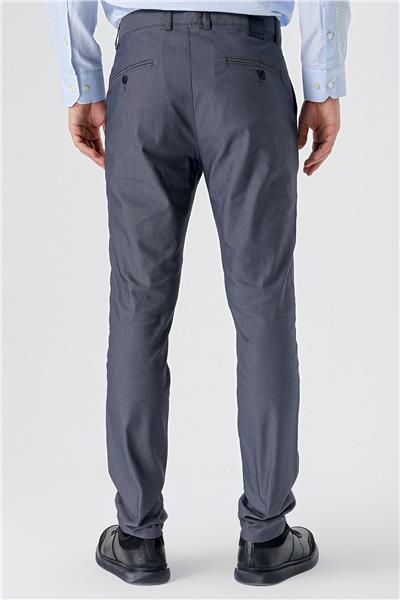 Koyu Lacivert Pamuklu Yandan Cepli Casual Slim Fit Chino Pantolon 1003240150