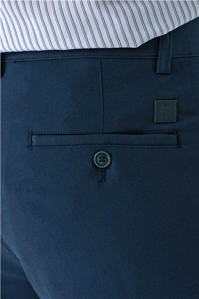 Koyu Lacivert Esnek Yandan Cepli Casual Comfort Fit Chino Pantolon 1003240158