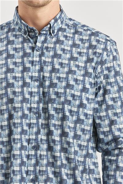 Uzun Kol Kendinden BASKILI Perfectto Classic Comfort Fit Gömlek 1004240251