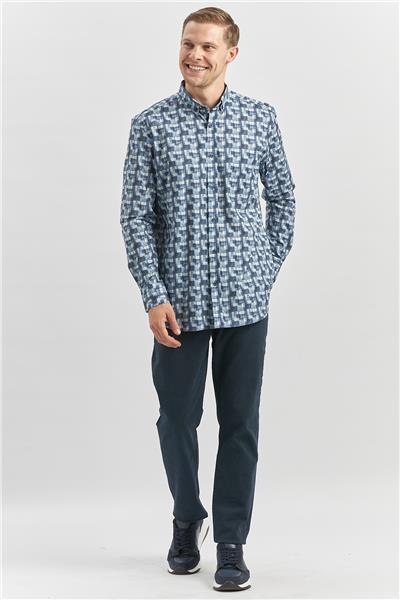 Uzun Kol Kendinden BASKILI Perfectto Classic Comfort Fit Gömlek 1004240251