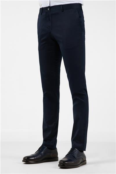 Lacivert Yan Cep Casual Slim Fit Pamuklu Chino Pantolon 1003255172