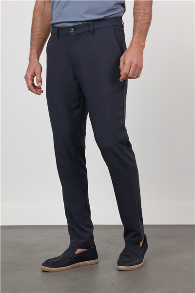 Lacivert Yan Cep Comfort Fit Esnek Chino Pantolon 1003260171