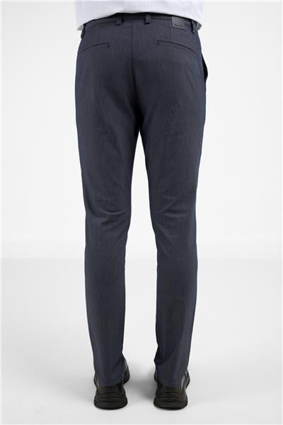 Koyu Lacivert Yan Cep Düz Paça Pamuklu Slim Fit Chino Casual Pantolon 1003255164
