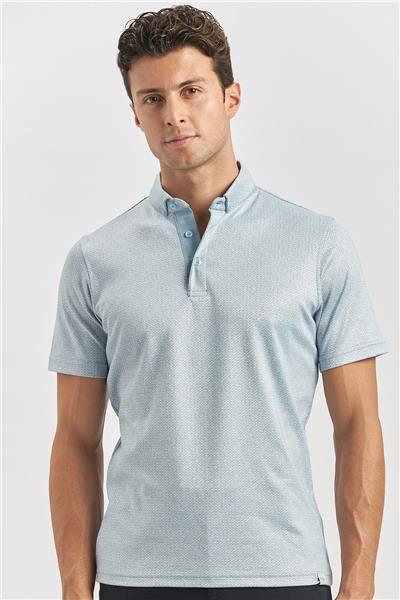 Koyu Mavi Merserize Garnili Pamuklu Casual Slim Fit Tişört 1011240164