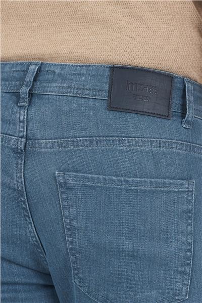 Koyu Mavi Gabardin 5 Cep Düz Paça Casual Slim Fit Pamuklu Denim Pantolon 1023250157