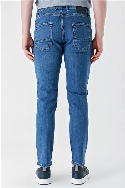Koyu Mavi Gabardin 5 Cepli Slim Fit Dar Kesim Casual Denim Jean Kot Pantolon 1023240150