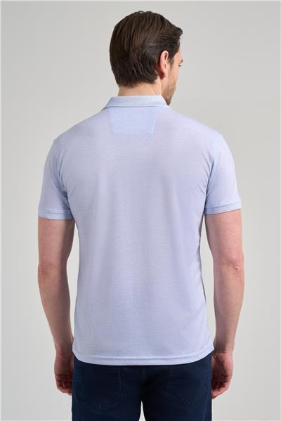 Koyu Mavi Kısa Kol Baskılı Pike Polo Yaka Cepsiz esnek Casual Slim Fit Tişört 1011250151