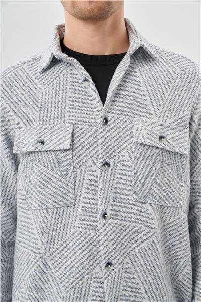 Uzun Kol Kendinden Gabardin Kapaklı Cep Pamuklu Classic Comfort Fit Gömlek 1004245167