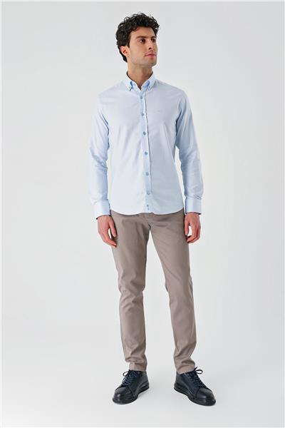 Uzun Kollu Oxford Cepsiz %100 Pamuk Klasik Slim Fit Dar Kesim Gömlek 1004240188