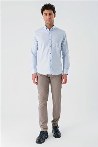 Uzun Kollu Oxford Cepsiz %100 Pamuk Klasik Slim Fit Dar Kesim Gömlek 1004240188