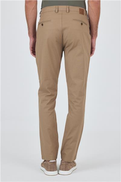 Koyu Vizon Armürlü Yan Cep Düz Paça Slim Fit Pamuklu Casual Chino Pantolon 1003250120