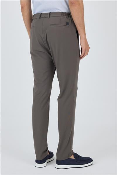 Koyu Vizon Esnek Yandan Cepli Casual Slim Fit Jogger Pantolon 1003250162