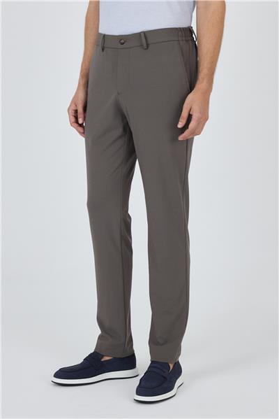 Koyu Vizon Esnek Yandan Cepli Casual Slim Fit Jogger Pantolon 1003250162