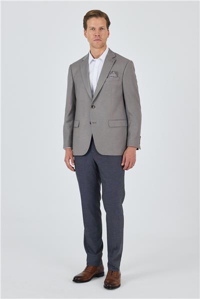 Koyu Vizon Mono Yaka Armürlü Tam Astar Esnek 4 Drop Comfort Fit Classic Ceket 1002250152