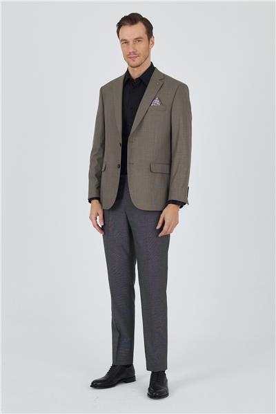 Koyu Vizon Mono Yaka Bez Ayağı Tam Astar Esnek 4 Drop Comfort Fit Classic Ceket 1002250155