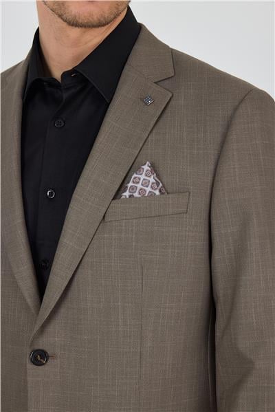 Koyu Vizon Mono Yaka Bez Ayağı Tam Astar Esnek 4 Drop Comfort Fit Classic Ceket 1002250155