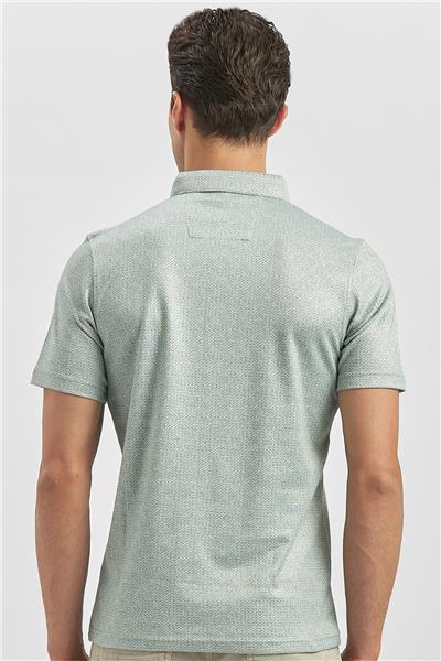 Koyu Yeşil Merserize Garnili Pamuklu Casual Slim Fit Tişört 1011240164