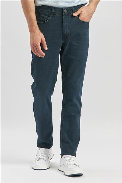 Koyu Yeşil Düz Cord Slim Fit Casual Denim Pantolon 1023245151
