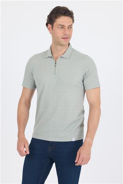 Koyu Yeşil Kısa Kol Düz Suprem Polo Yaka Cepsiz Pamuklu Casual Slim Fit Tişört 1011250162_700