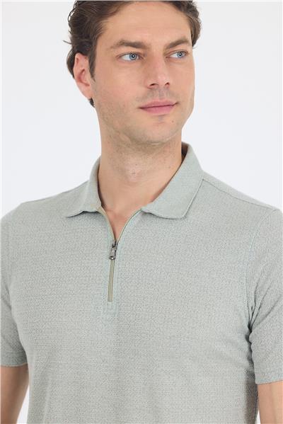 Koyu Yeşil Kısa Kol Düz Suprem Polo Yaka Cepsiz Pamuklu Casual Slim Fit Tişört 1011250162_700