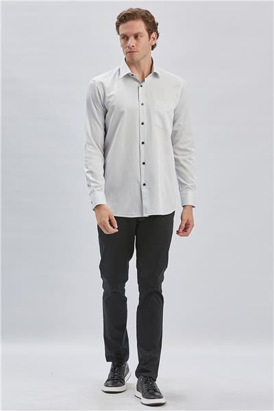 Koyu Yeşil Uzun Kollu Ekoseli Cepli Pamuklu Klasik Comfort Fit Rahat Kesim Gömlek 1004240226